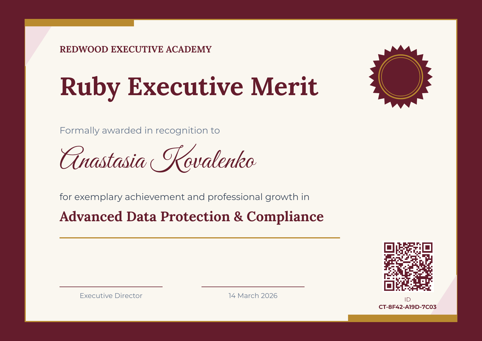 Ruby Executive Merit